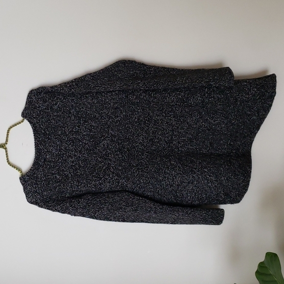 Athleta cashmere wool asymmetric side zip v neck sweater, longline, women's med - Picture 8 of 8